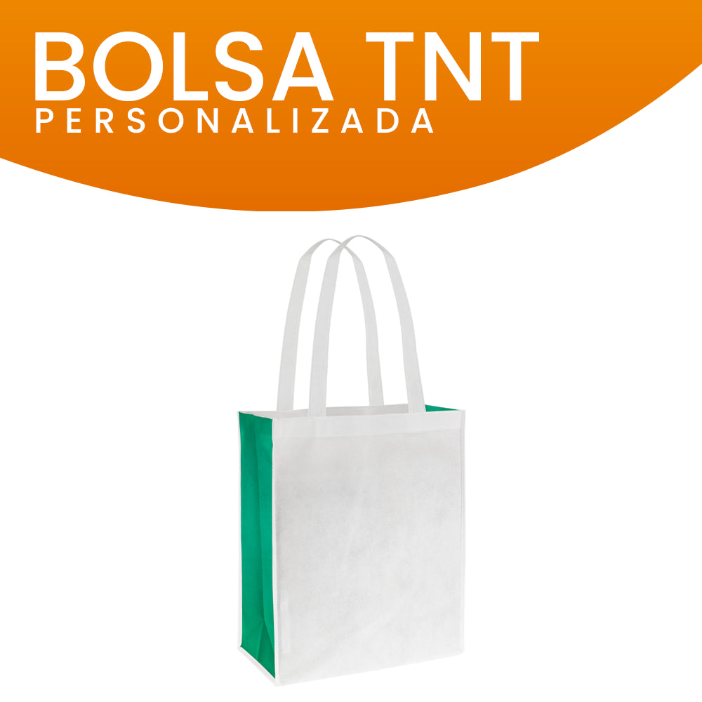 Personalización con logo a full color en bolsa TNT, ideal para ferias y eventos.