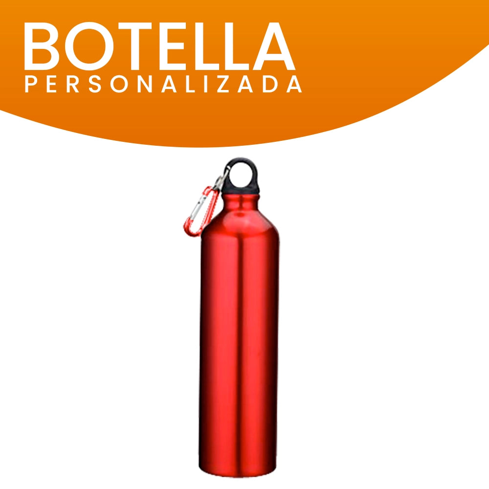 Botella personalizada color rojo de 800cc, elegante y funcional, con grabado láser para regalos empresariales.