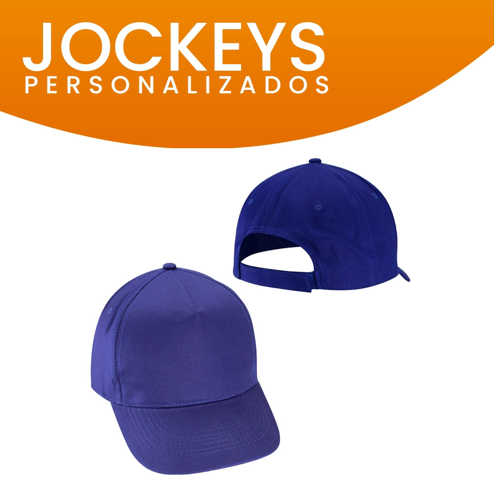 Jockey personalizado color azul con estampado DTF, moderna elección para regalos y eventos corporativos.