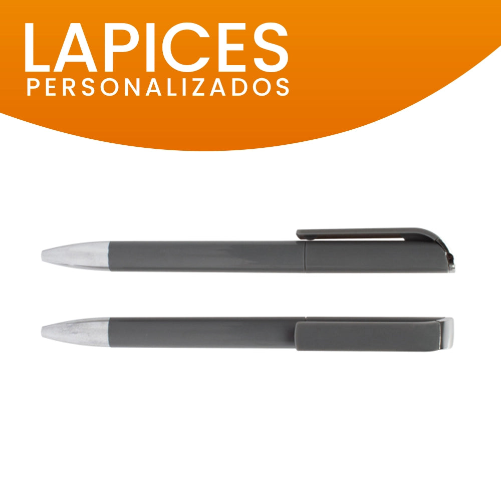 Lápiz Angel color gris personalizado con logo para merchandising corporativo